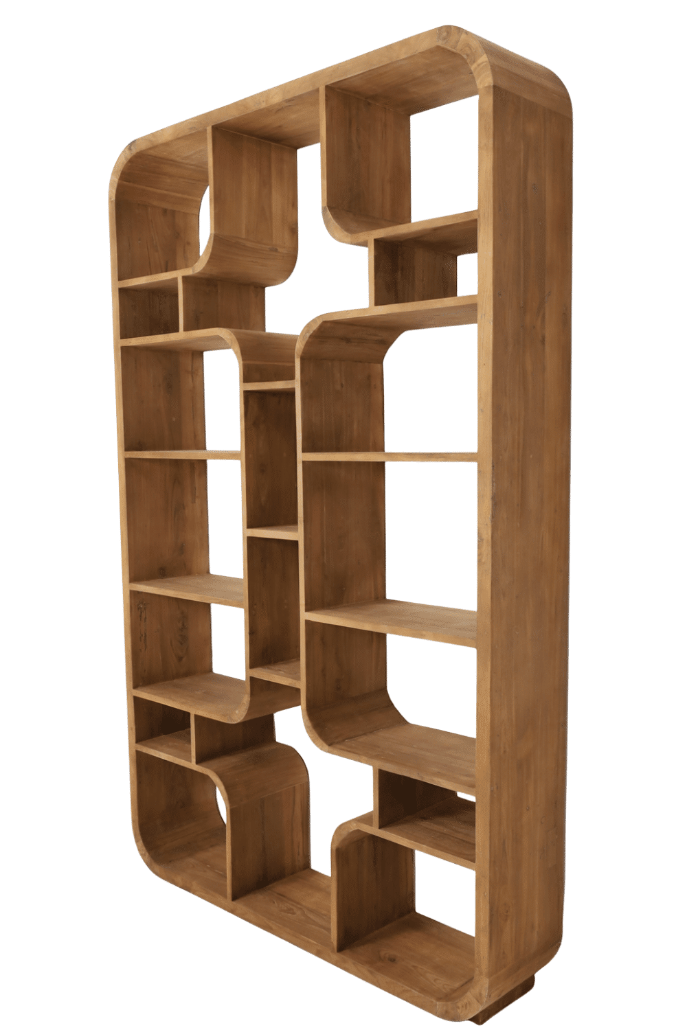 Roomdivider vakkenkast open teak hout 140x30x220 cm