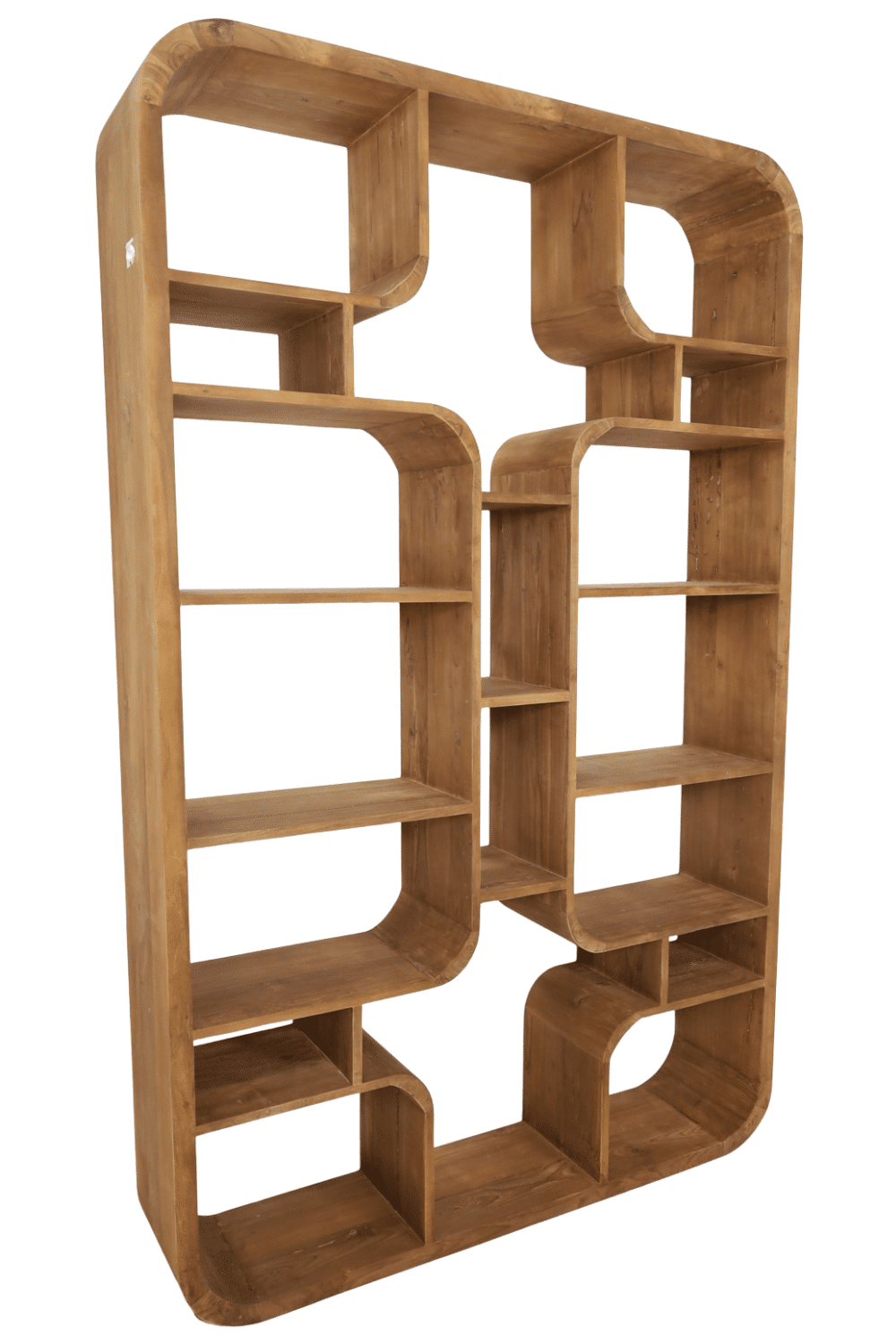 Roomdivider vakkenkast open teak hout 140x30x220 cm