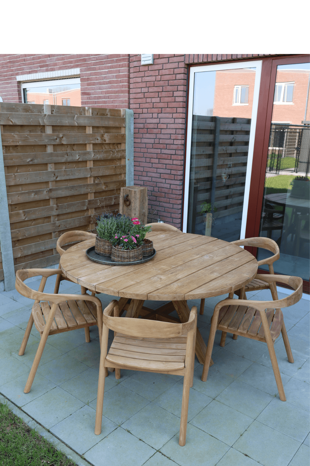 Teak houten ronde tuin tafel 150 cm