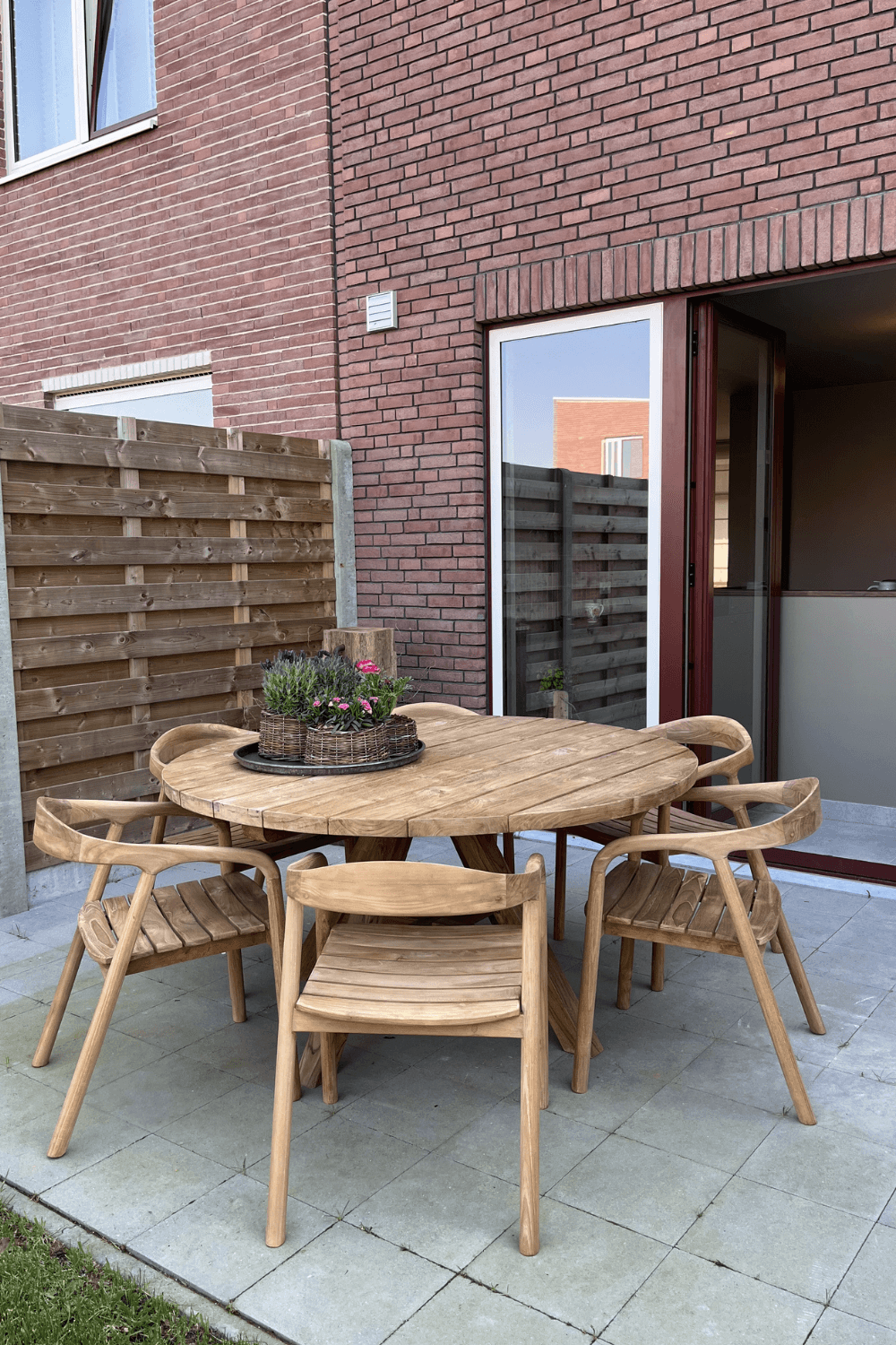 Teak houten ronde tuin tafel 150 cm