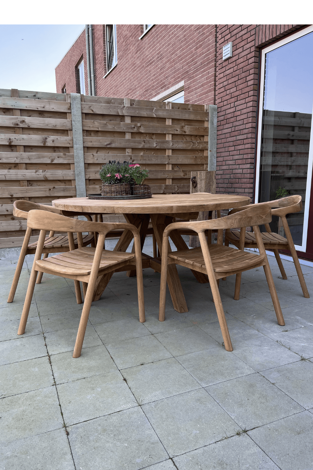 Teak houten ronde tuin tafel 150 cm