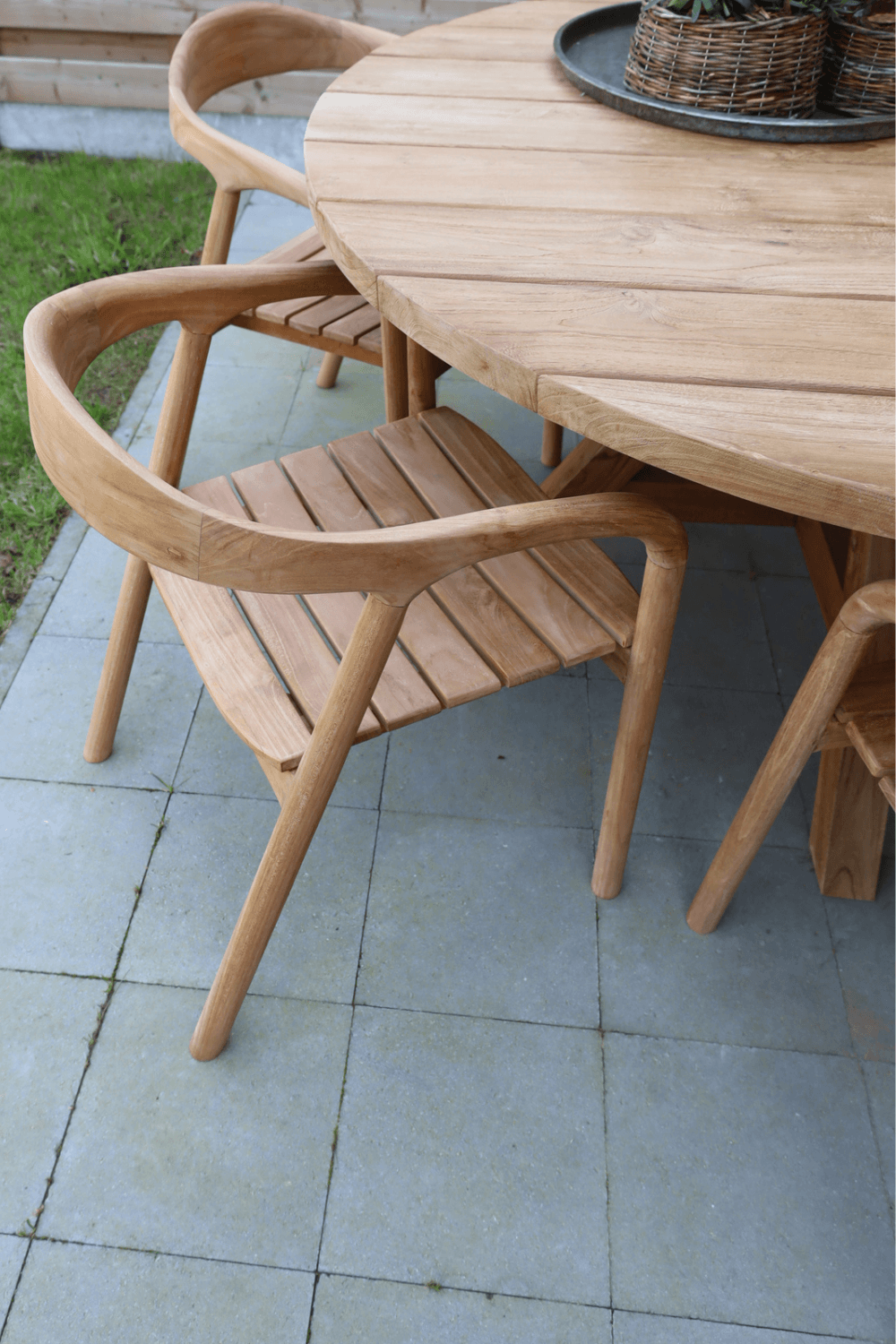 Teak houten ronde tuin tafel 150 cm