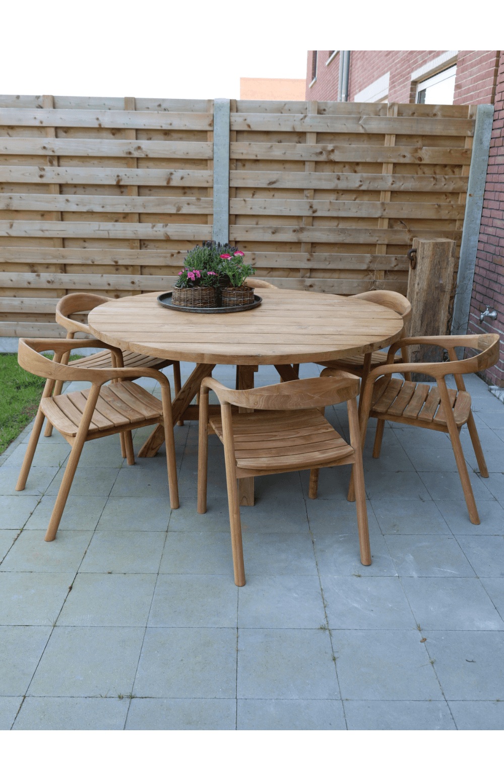 Teak houten ronde tuin tafel 150 cm