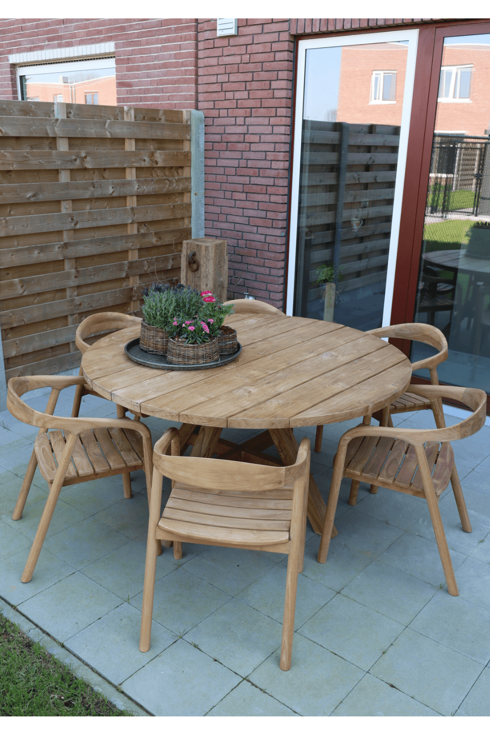 Teak houten ronde tuin tafel 150 cm