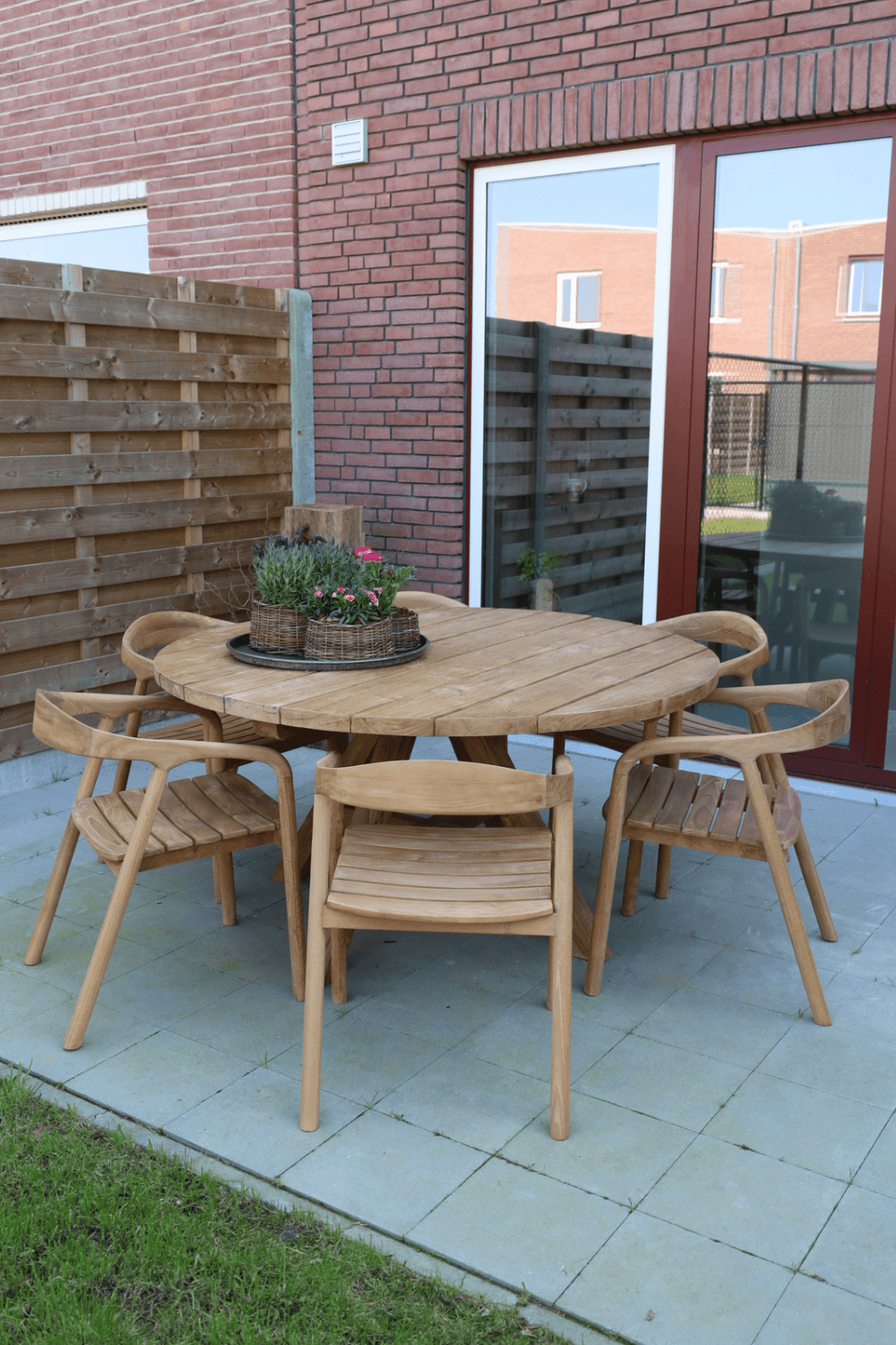 Teak houten ronde tuin tafel 150 cm