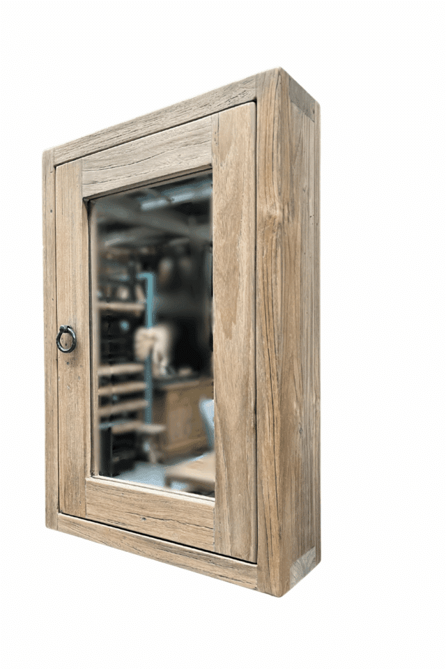 Teak houten spiegelkastje 40x13x60 cm