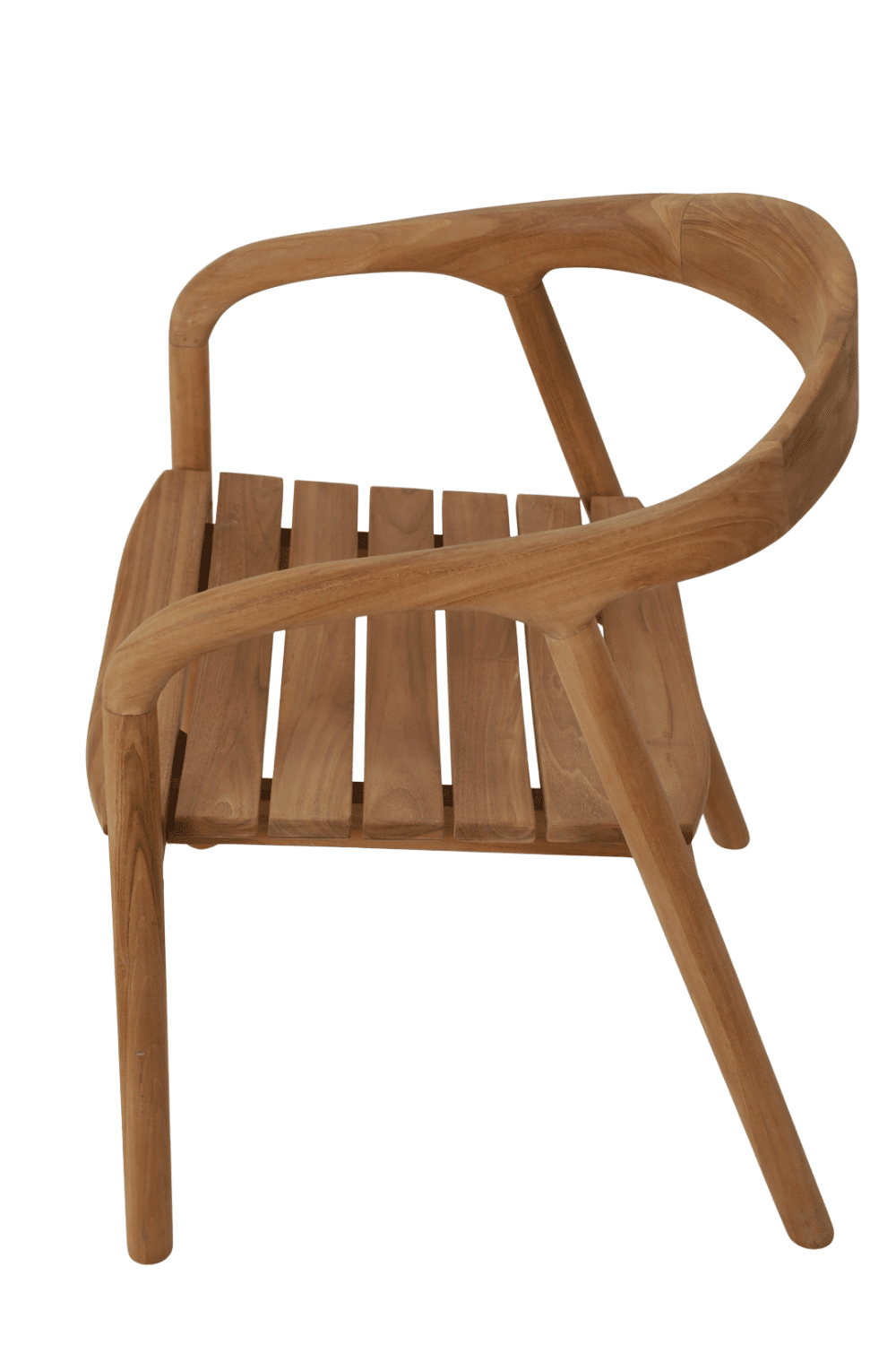 Teak houten ronde tuinstoelen met arm leuning cafe stoeltje