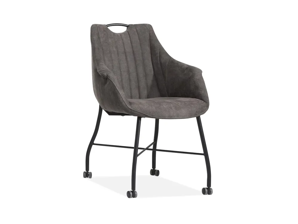 eetkamerstoel antraciet met wieltjes