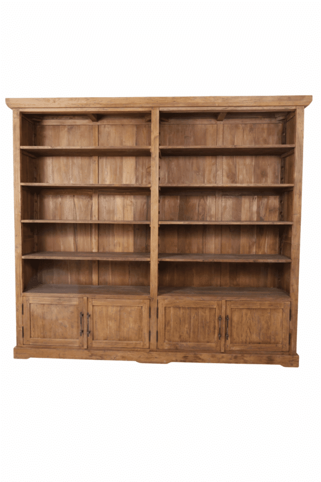 teak houten Winkel kast boekenkast 242x42x215 cm