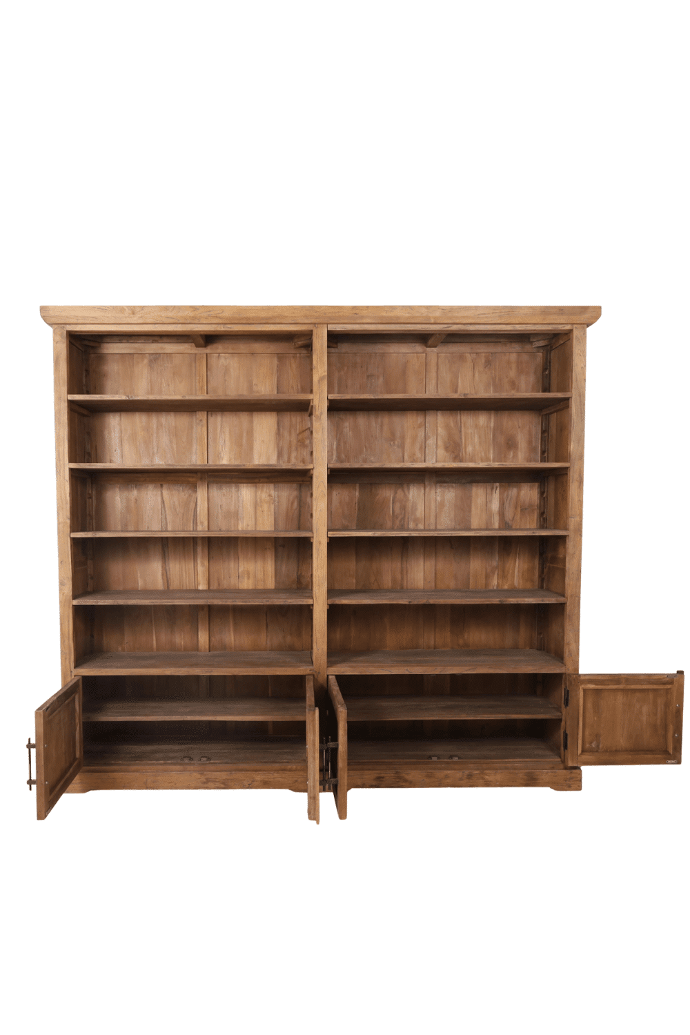 teak houten Winkel kast boekenkast 242x42x215 cm