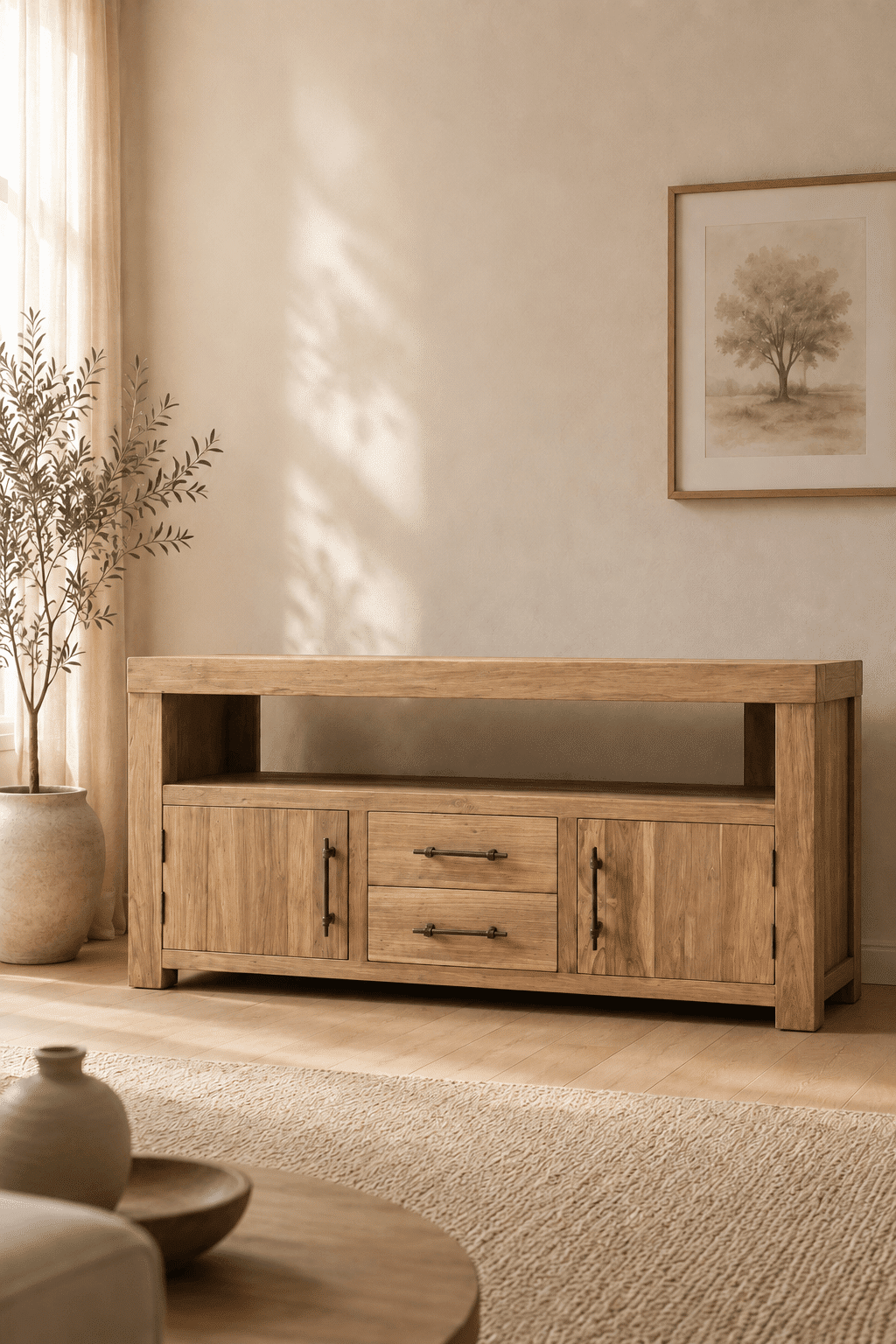Tv meubel robuust teak hout 145x50x70 cm Tv meubel robuust teak hout 145x50x70 cm