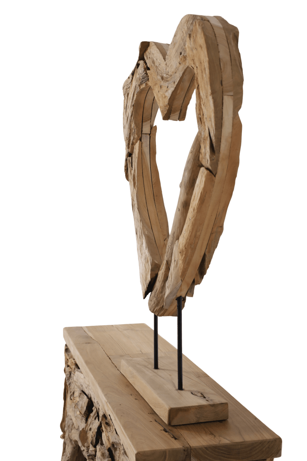 wortel teak hart raamdecoratie