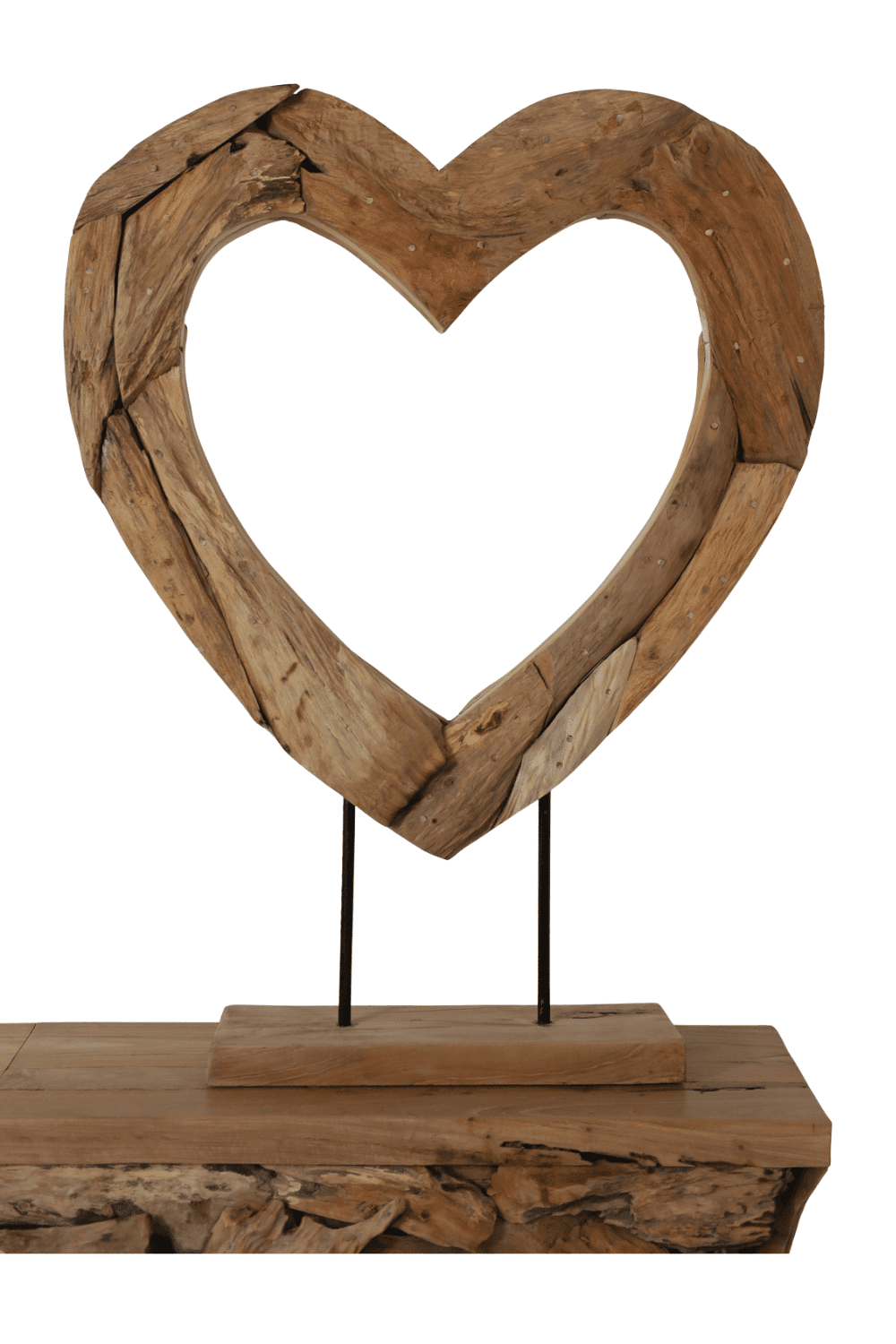 wortel teak hart raamdecoratie