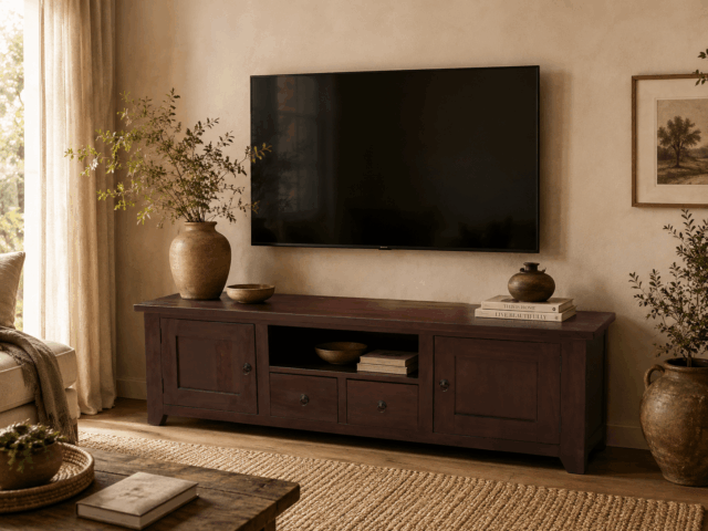 bruin houten tv meubel walnoot 160 cm