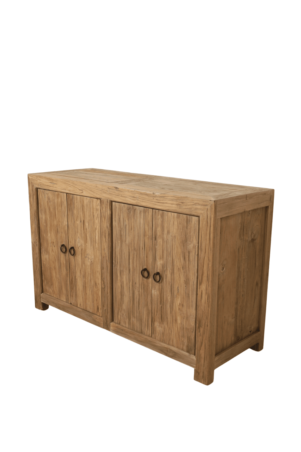 Landelijk teak houten Badkamermeubel alleen deurtjes, geen lades 135x50x85cm