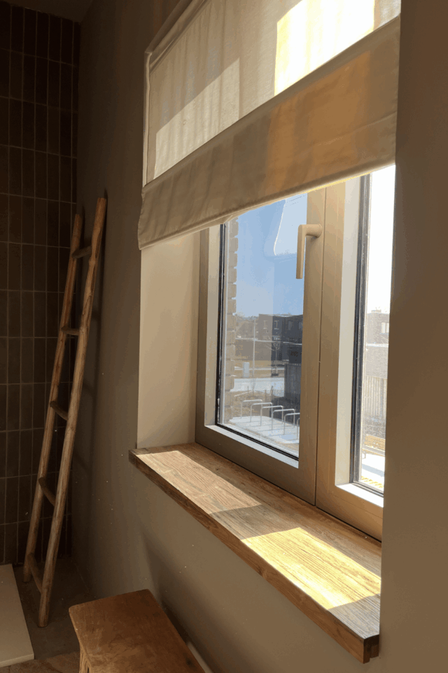 Maatwerk teak houten vensterbank