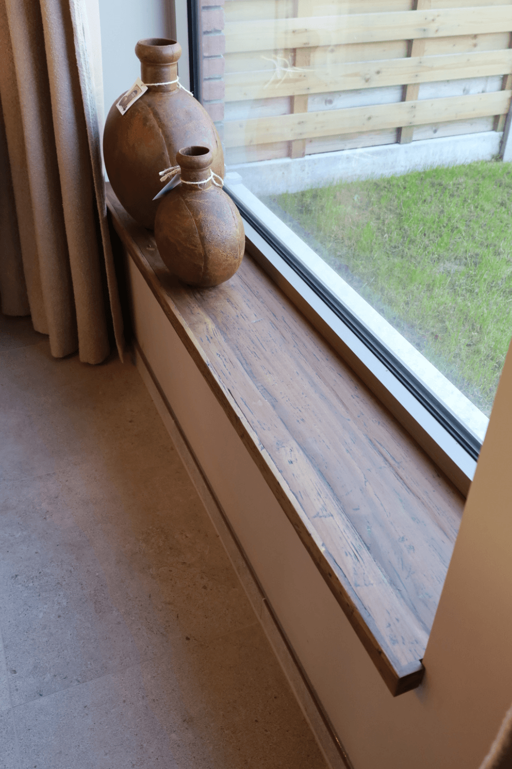 Maatwerk teak houten vensterbank