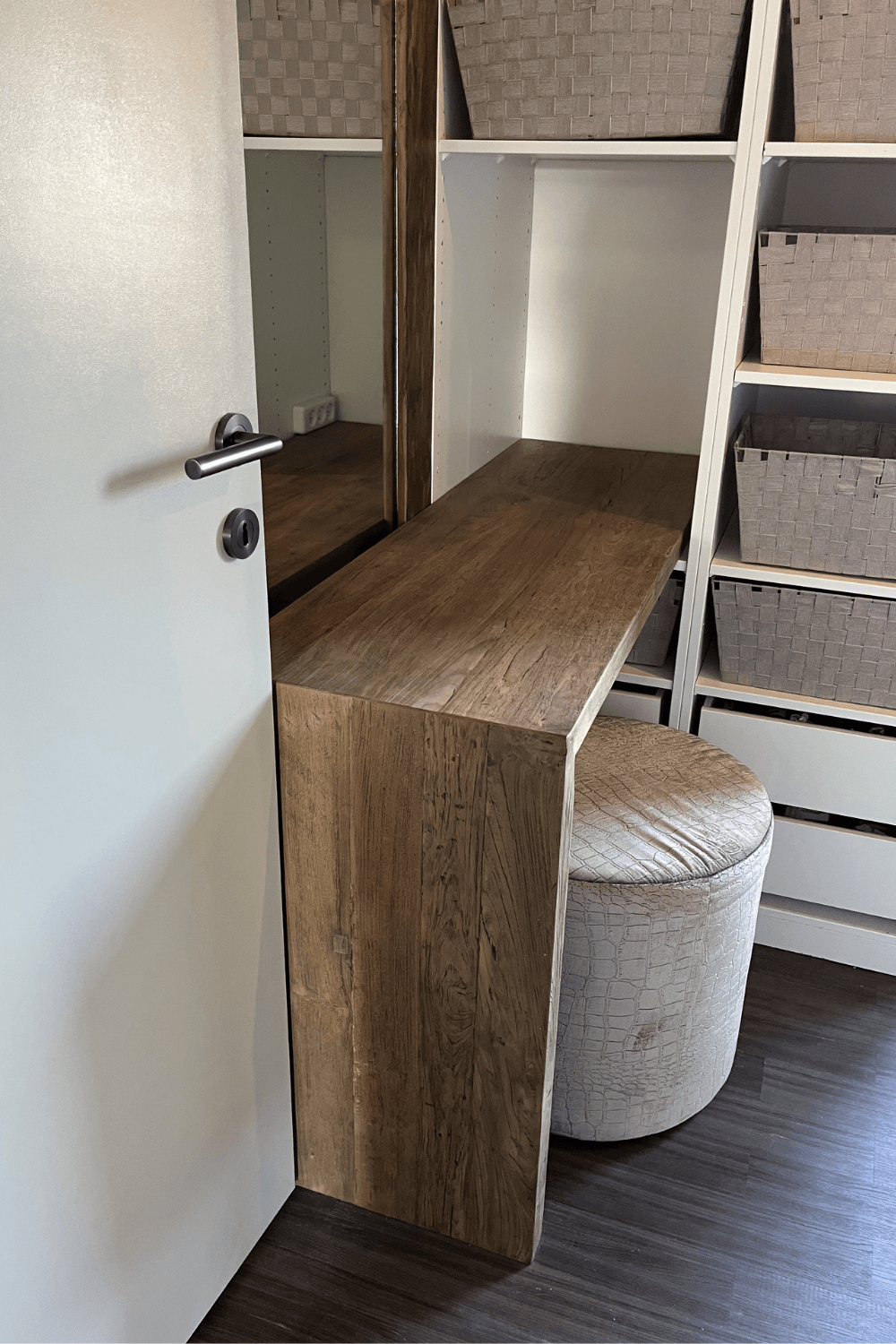 Maatwerk teak houten plank u poot bureau gemaakt van teak hout