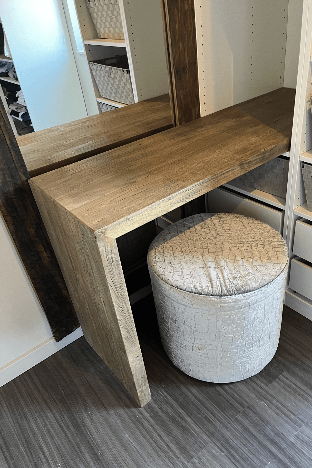 Maatwerk teak houten plank u poot bureau gemaakt van teak hout