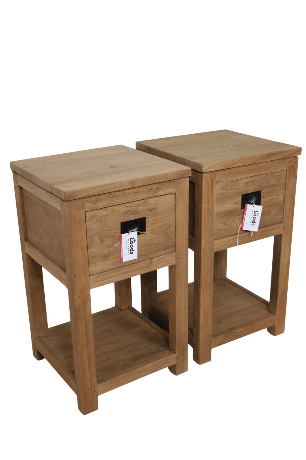 Teak houten nachtkastje met een lade 40x40x70 cm