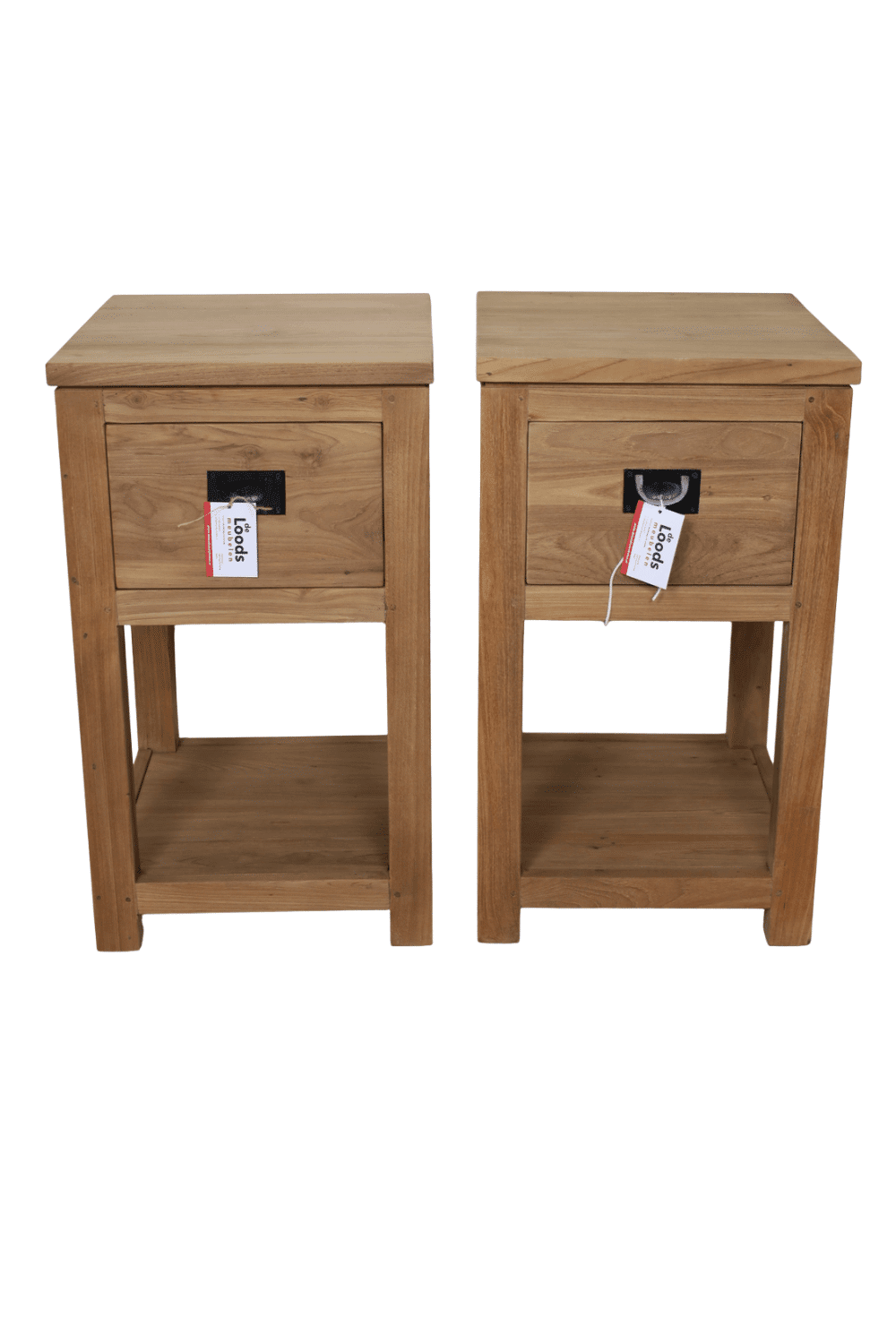 Teak houten nachtkastje met een lade 40x40x70 cm