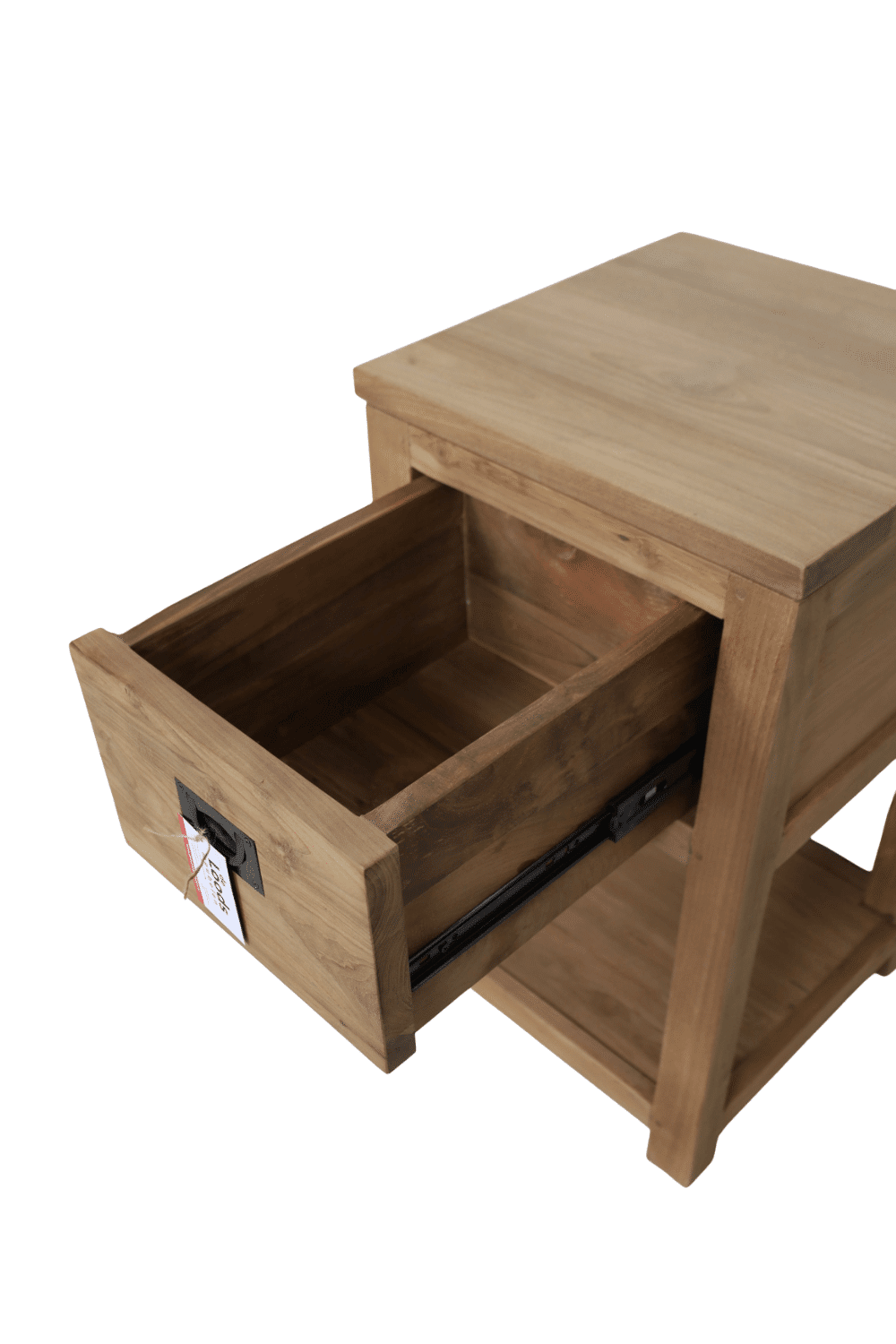 Teak houten nachtkastje met een lade 40x40x70 cm