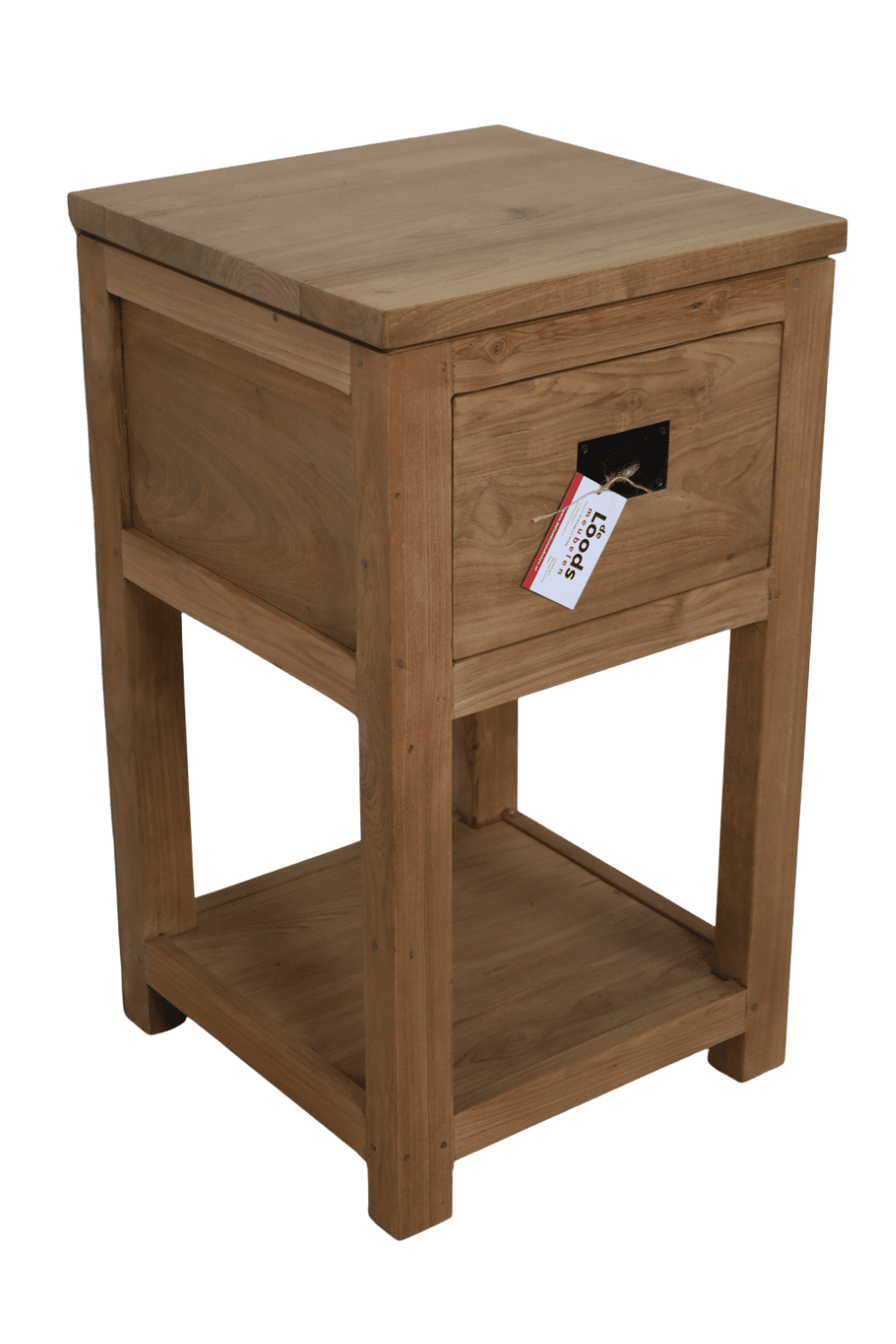 Teak houten nachtkastje met een lade 40x40x70 cm