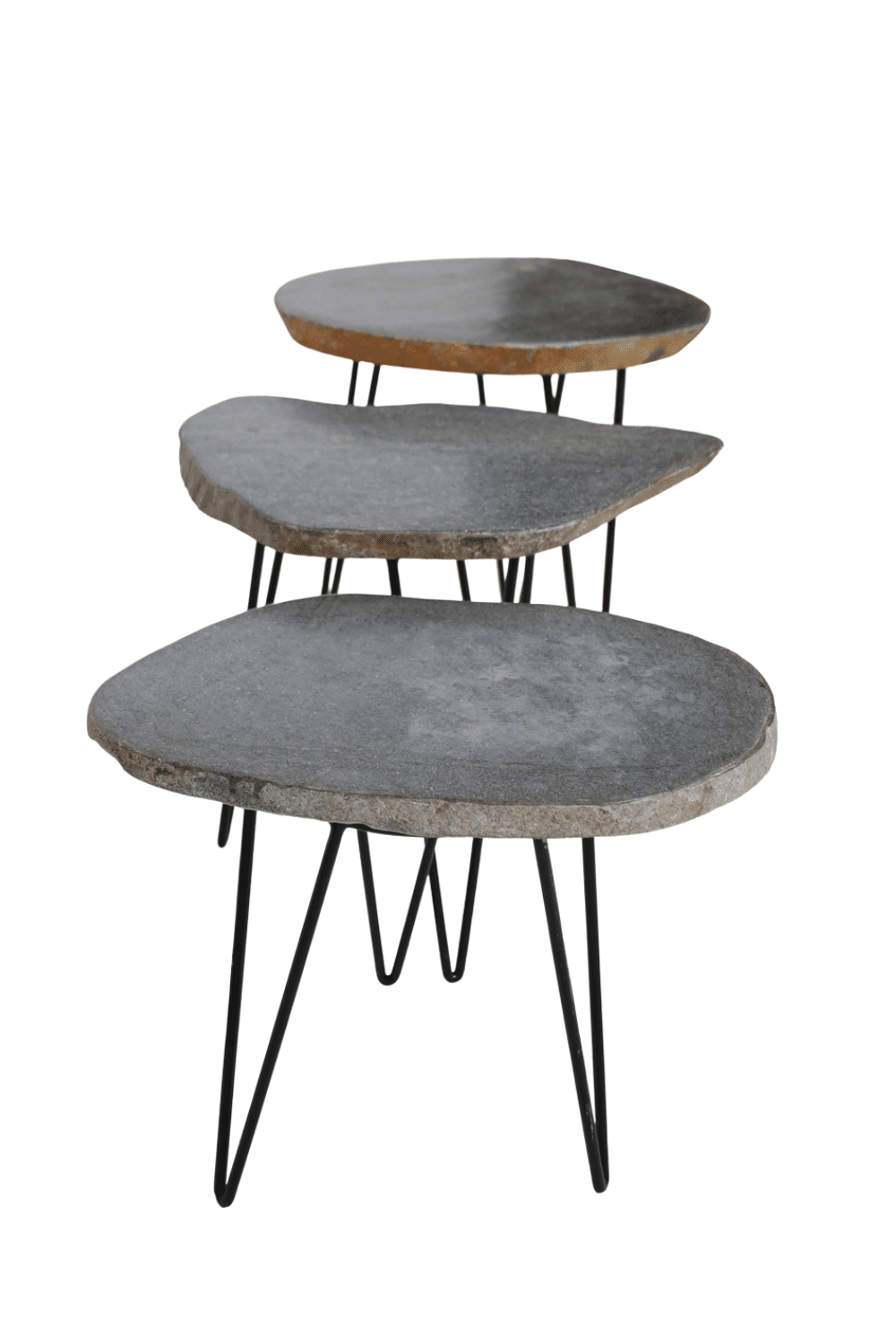 Rivierkei salontafel set van 3 leuk speelse salontafel set van 3 tafeltjes gemaakt van steen Rivierkei salontafel set van 3 leuk speelse salontafel set van 3 tafeltjes gemaakt van steen