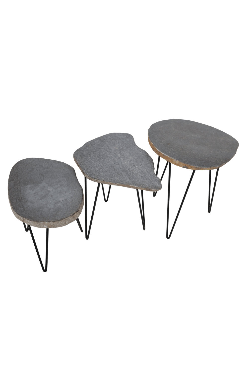 Rivierkei salontafel set van 3 leuk speelse salontafel set van 3 tafeltjes gemaakt van steen Rivierkei salontafel set van 3 leuk speelse salontafel set van 3 tafeltjes gemaakt van steen