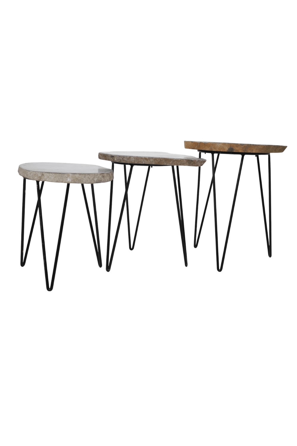 Rivierkei salontafel set van 3 leuk speelse salontafel set van 3 tafeltjes gemaakt van steen Rivierkei salontafel set van 3 leuk speelse salontafel set van 3 tafeltjes gemaakt van steen