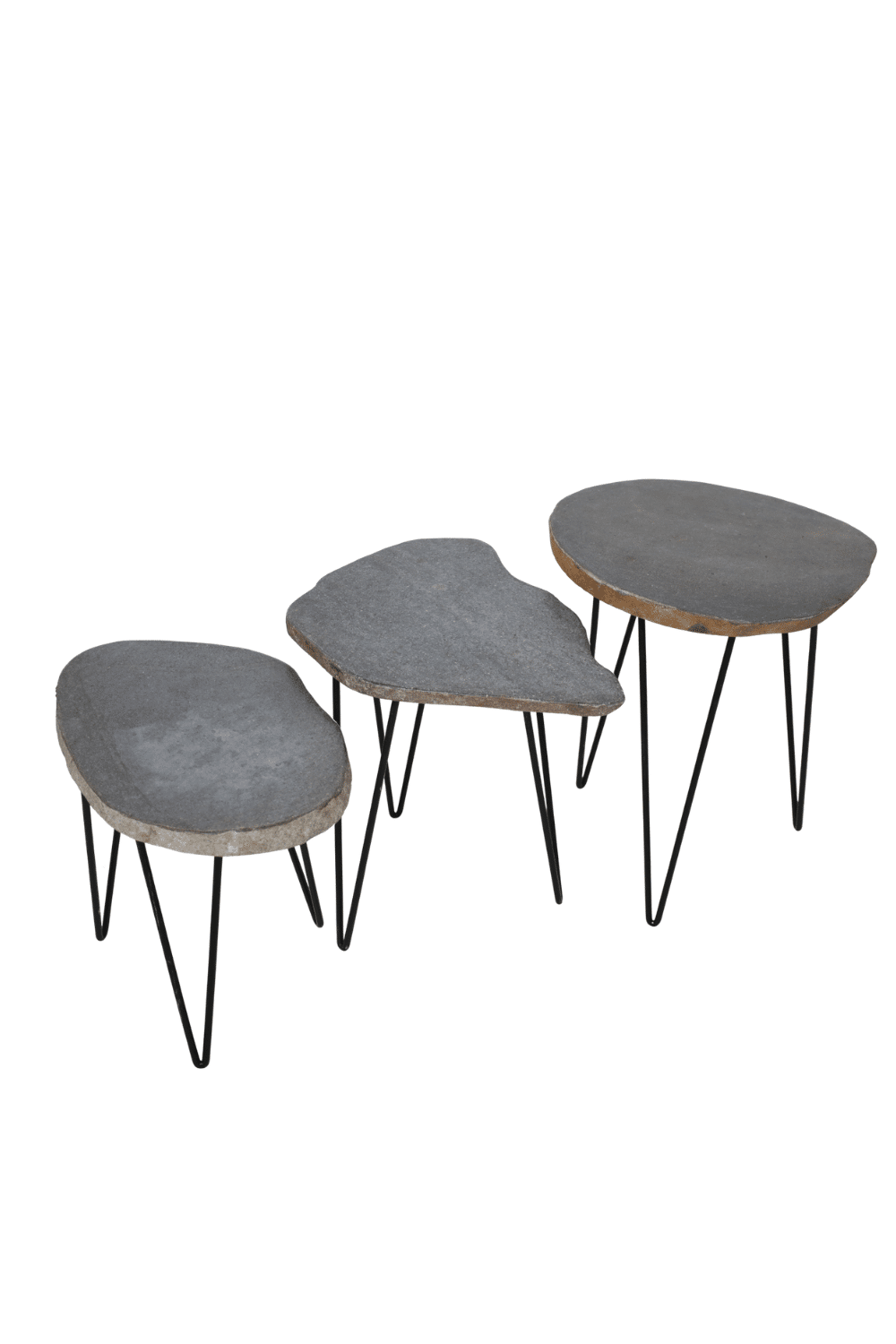 Rivierkei salontafel set van 3 leuk speelse salontafel set van 3 tafeltjes gemaakt van steen Rivierkei salontafel set van 3 leuk speelse salontafel set van 3 tafeltjes gemaakt van steen