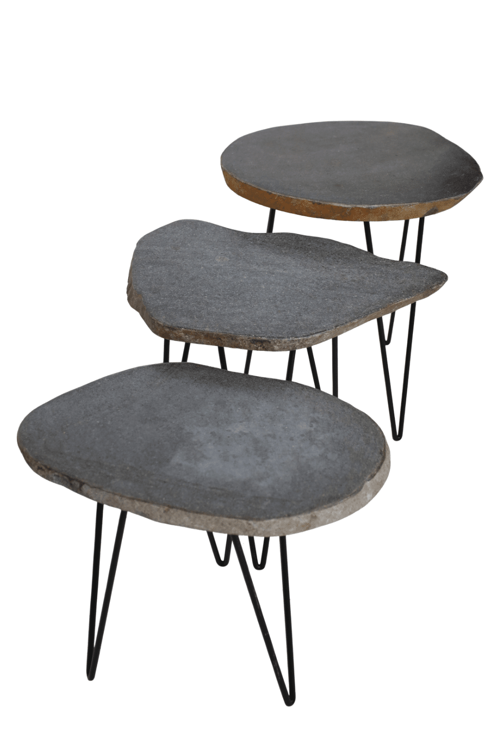 Rivierkei salontafel set van 3 leuk speelse salontafel set van 3 tafeltjes gemaakt van steen Rivierkei salontafel set van 3 leuk speelse salontafel set van 3 tafeltjes gemaakt van steen