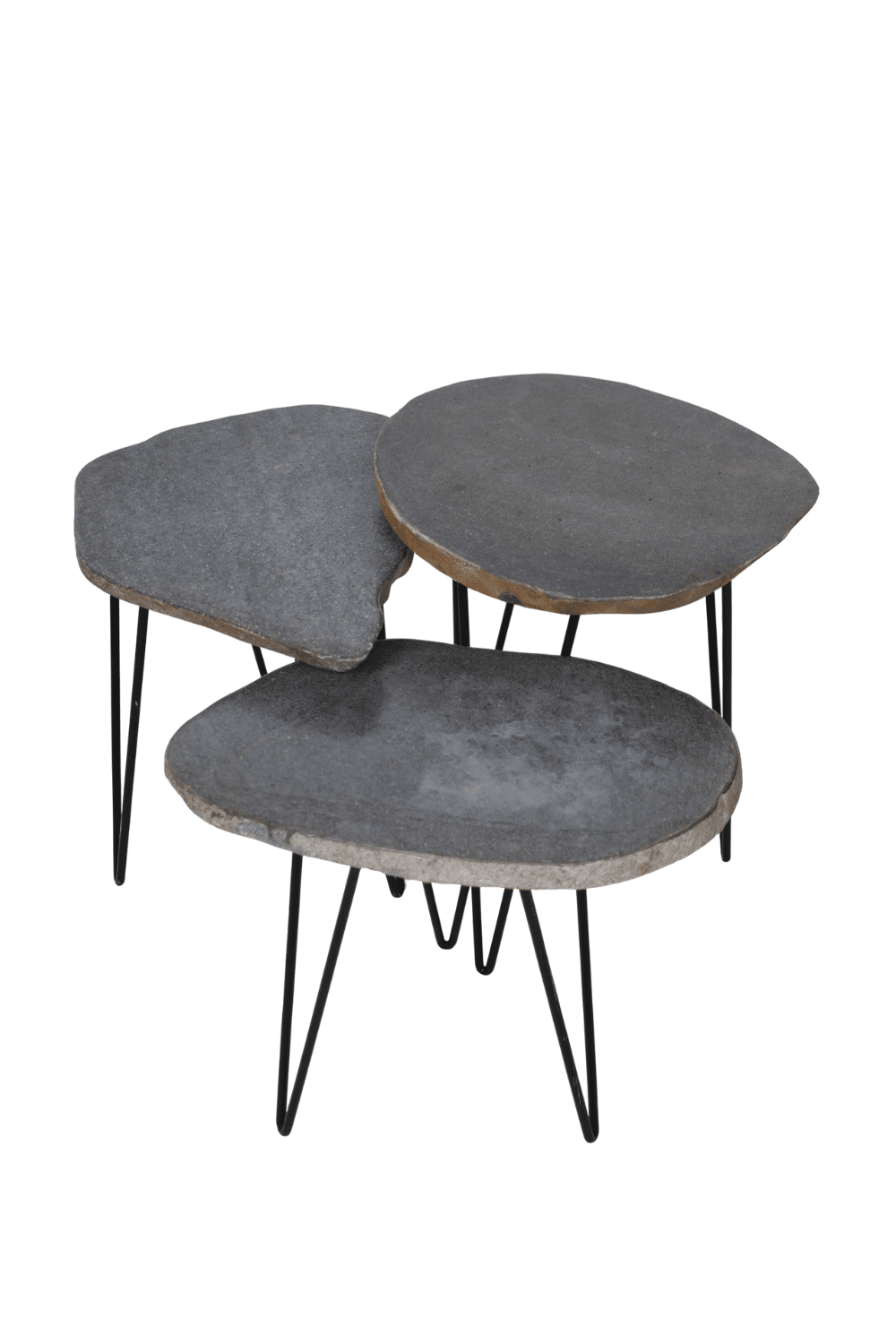 Rivierkei salontafel set van 3 leuk speelse salontafel set van 3 tafeltjes gemaakt van steen Rivierkei salontafel set van 3 leuk speelse salontafel set van 3 tafeltjes gemaakt van steen