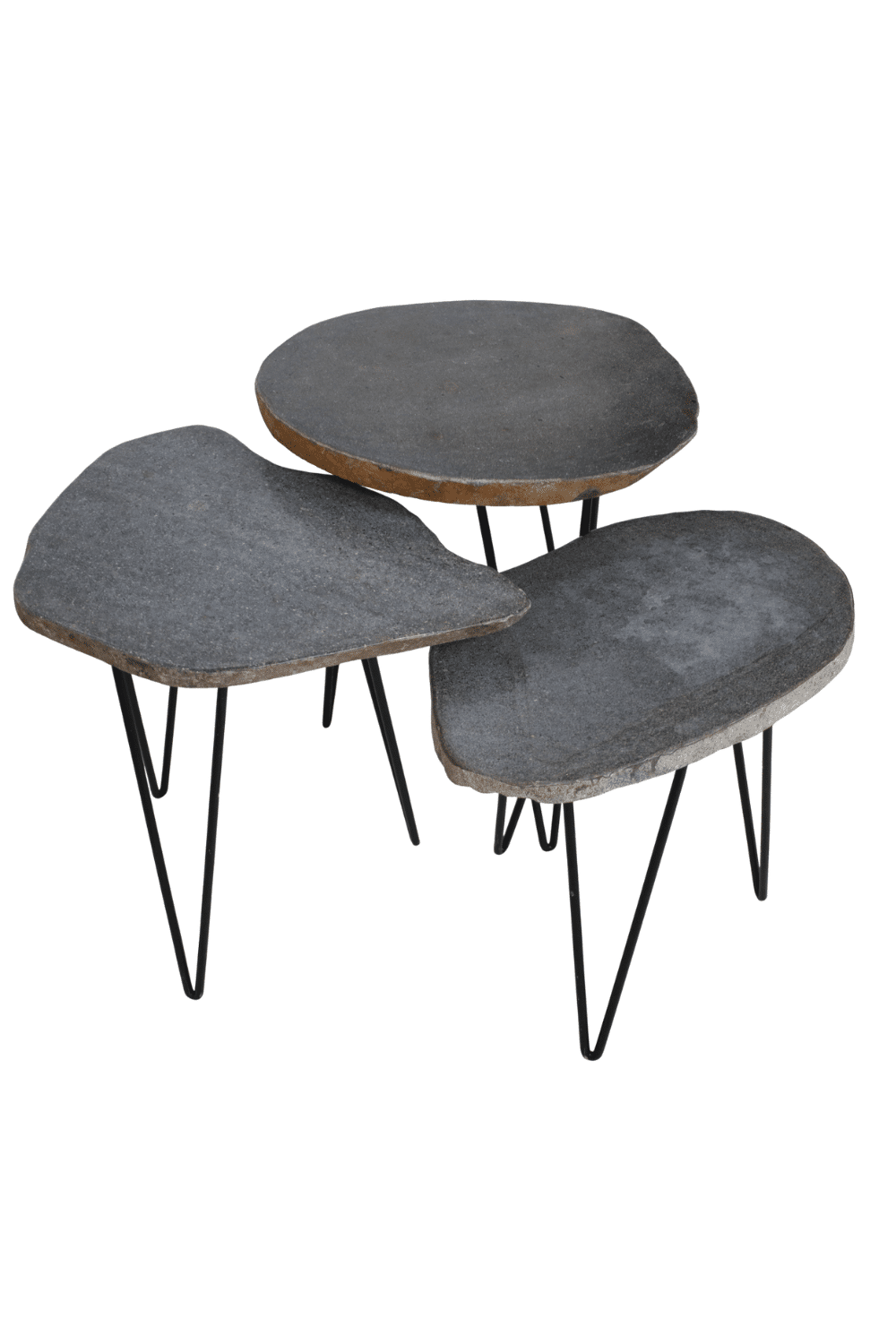 Rivierkei salontafel set van 3 leuk speelse salontafel set van 3 tafeltjes gemaakt van steen Rivierkei salontafel set van 3 leuk speelse salontafel set van 3 tafeltjes gemaakt van steen