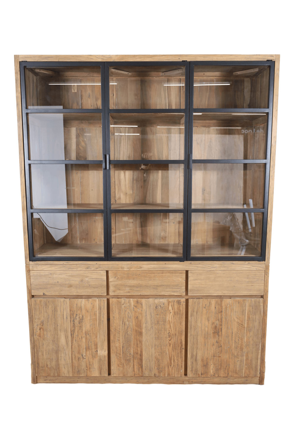 Teak houten buffet kast vitrinekast 160x45x212 cm