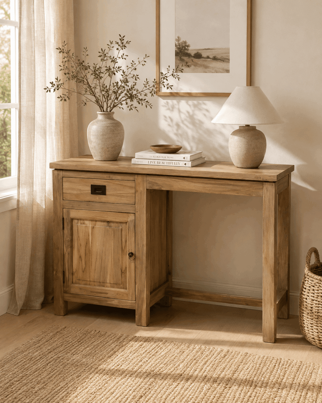 Teak houten bureau -d120-