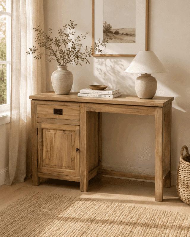Teak houten bureau -d120-
