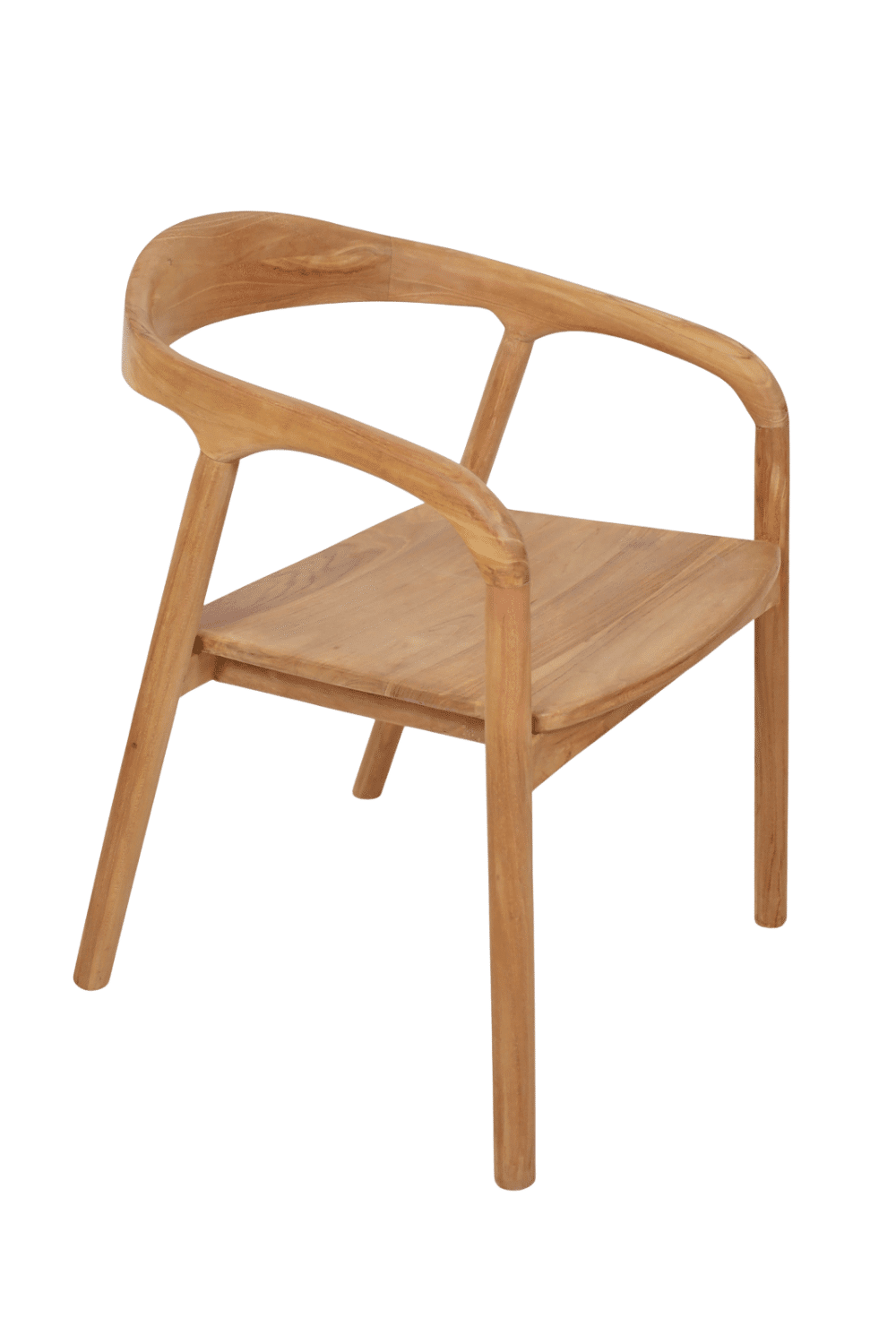 Teak houten eetkamerstoel rond kuipje eetkamerstoel hout japandi stijl