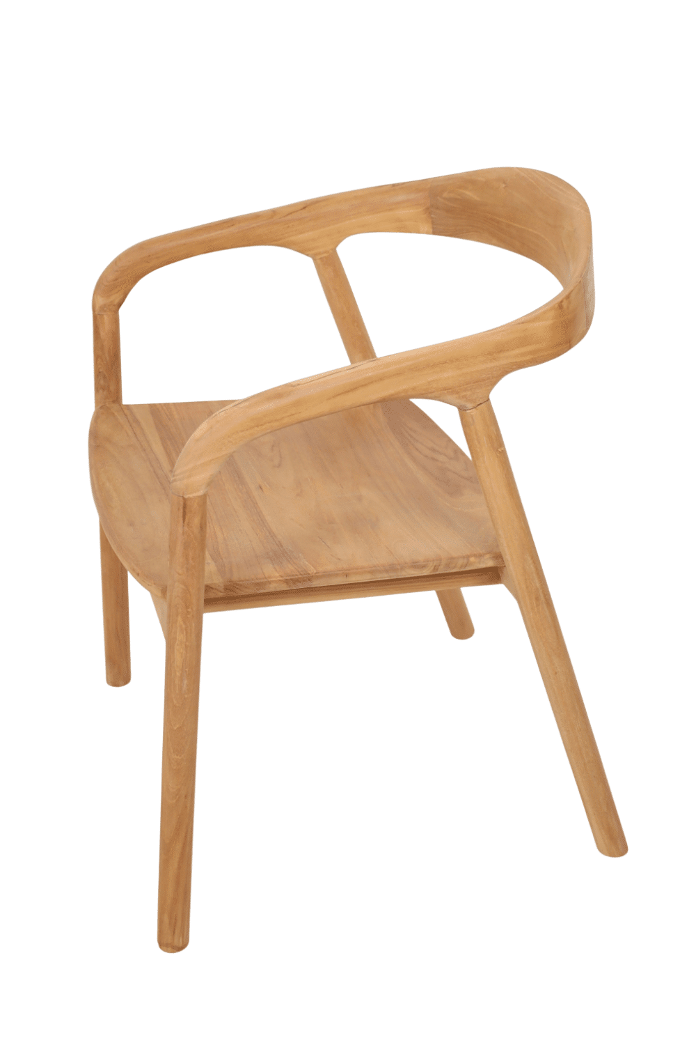 Teak houten eetkamerstoel rond kuipje eetkamerstoel hout japandi stijl