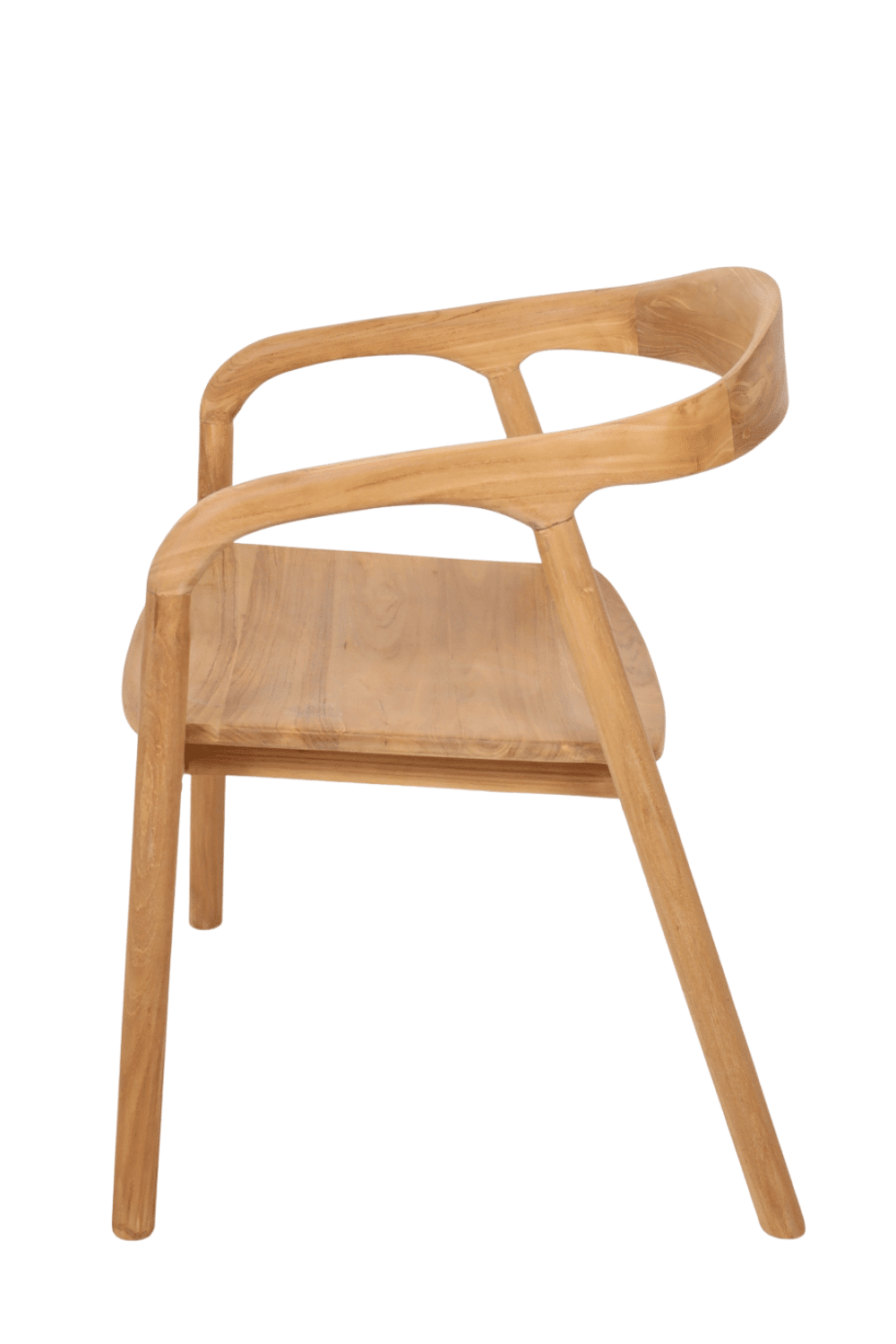 Teak houten eetkamerstoel rond kuipje eetkamerstoel hout japandi stijl