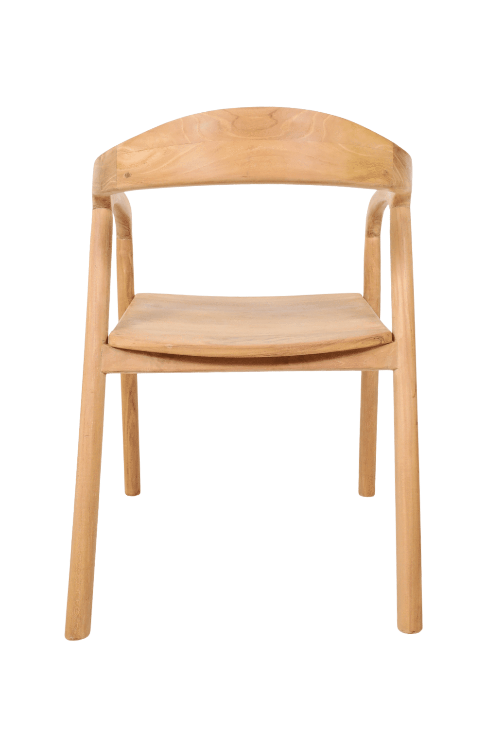 Teak houten eetkamerstoel rond kuipje eetkamerstoel hout japandi stijl