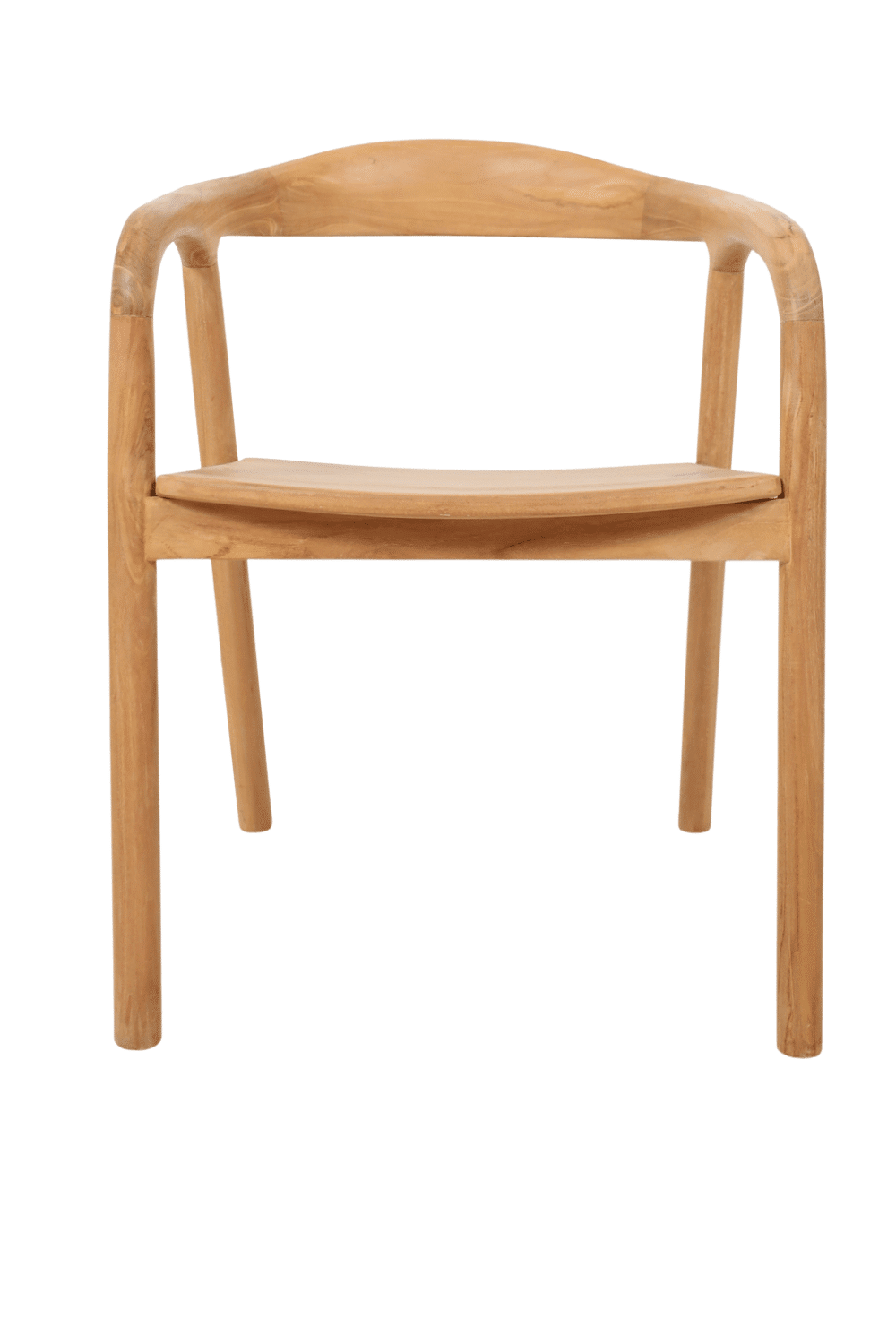 Teak houten eetkamerstoel rond kuipje eetkamerstoel hout japandi stijl