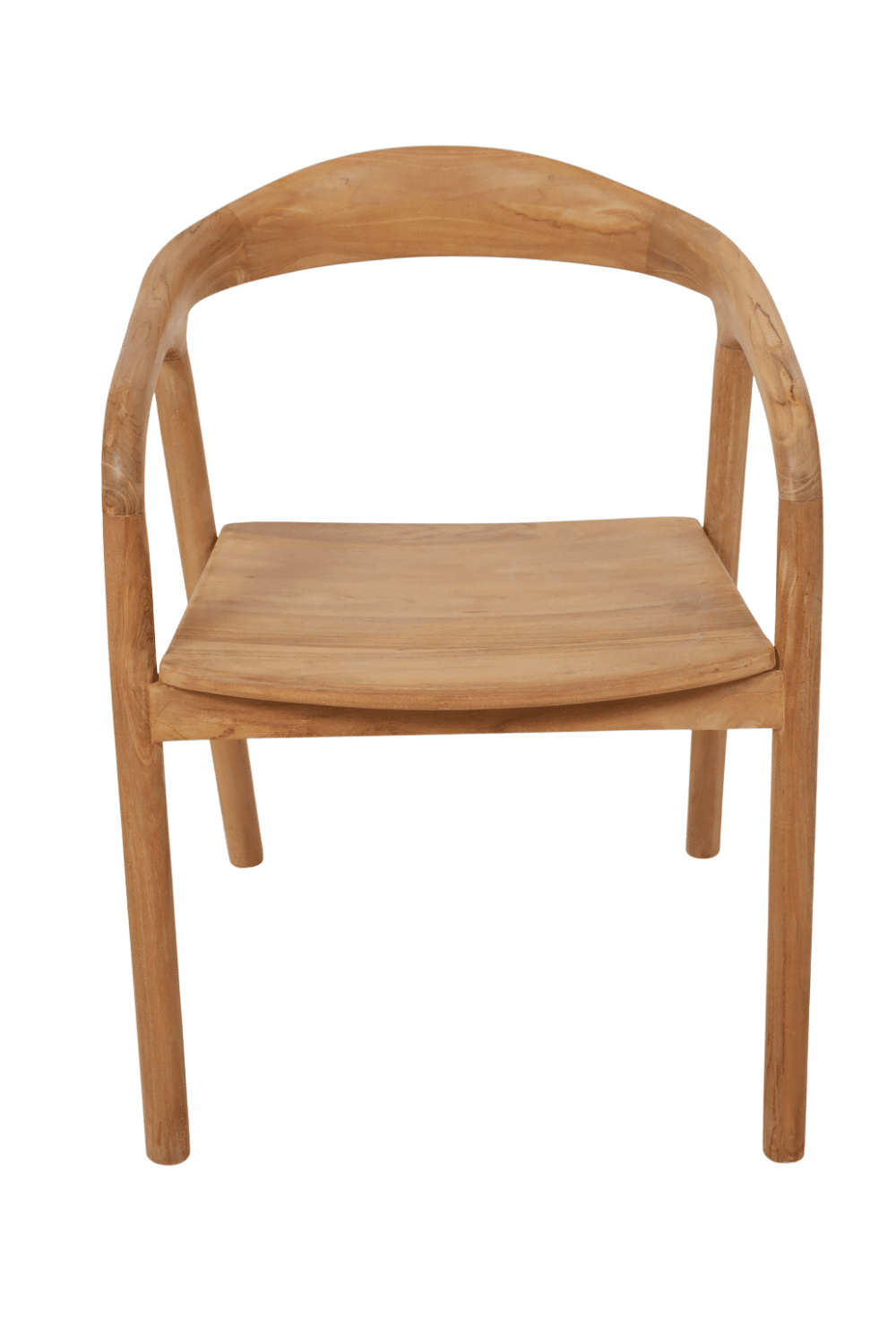 Teak houten eetkamerstoel rond kuipje eetkamerstoel hout japandi stijl