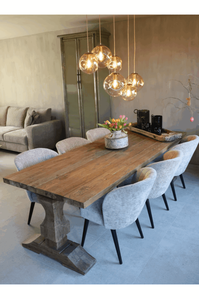 Teak houten kasteel kloostertafel 260 cm