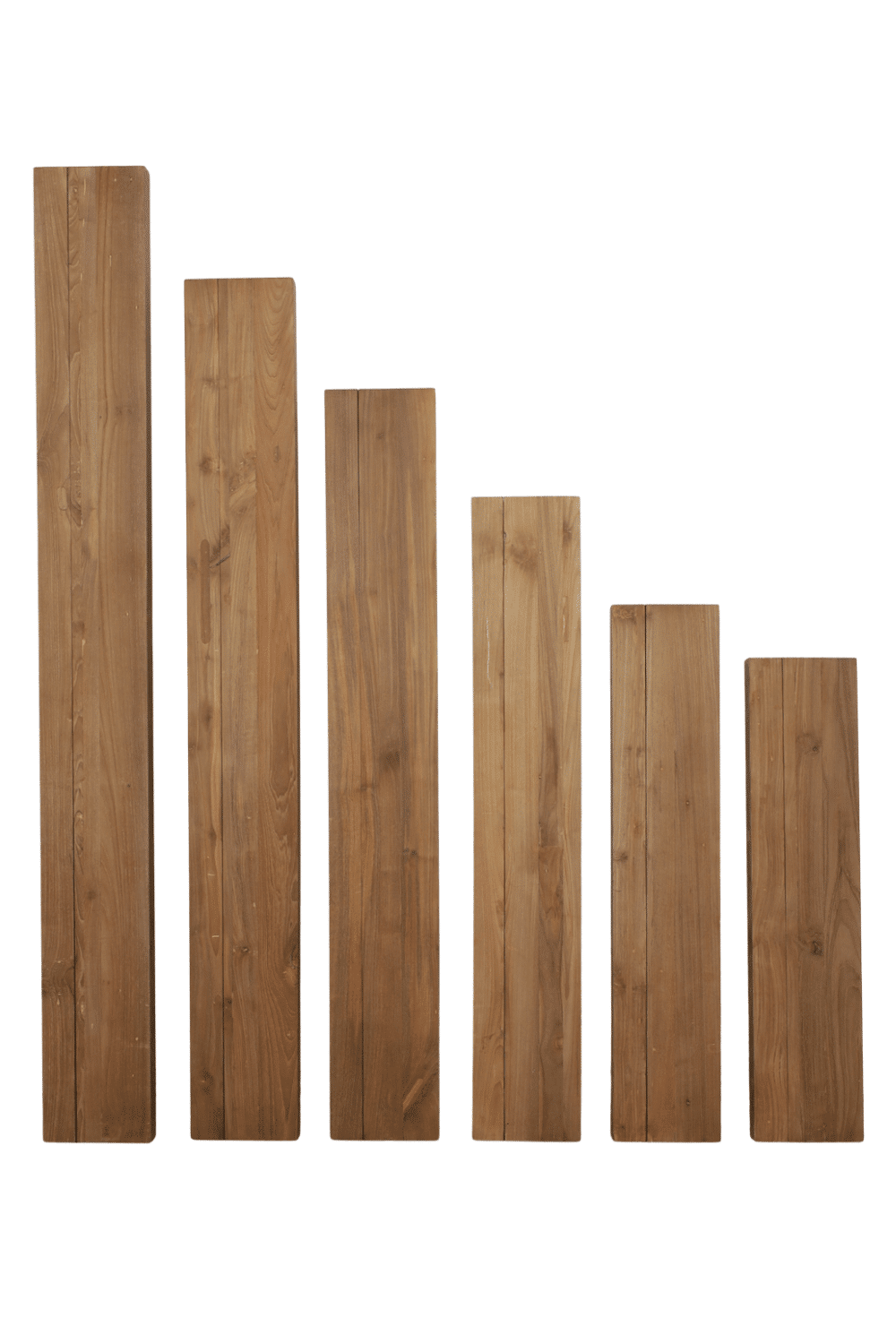 Teak houten plank zwevend zonder beugels