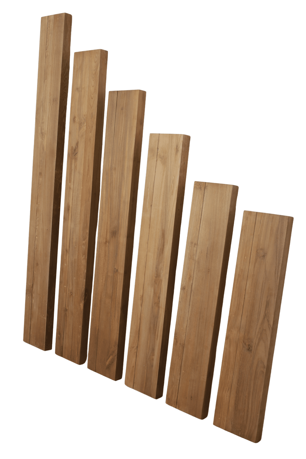 Teak houten plank zwevend zonder beugels