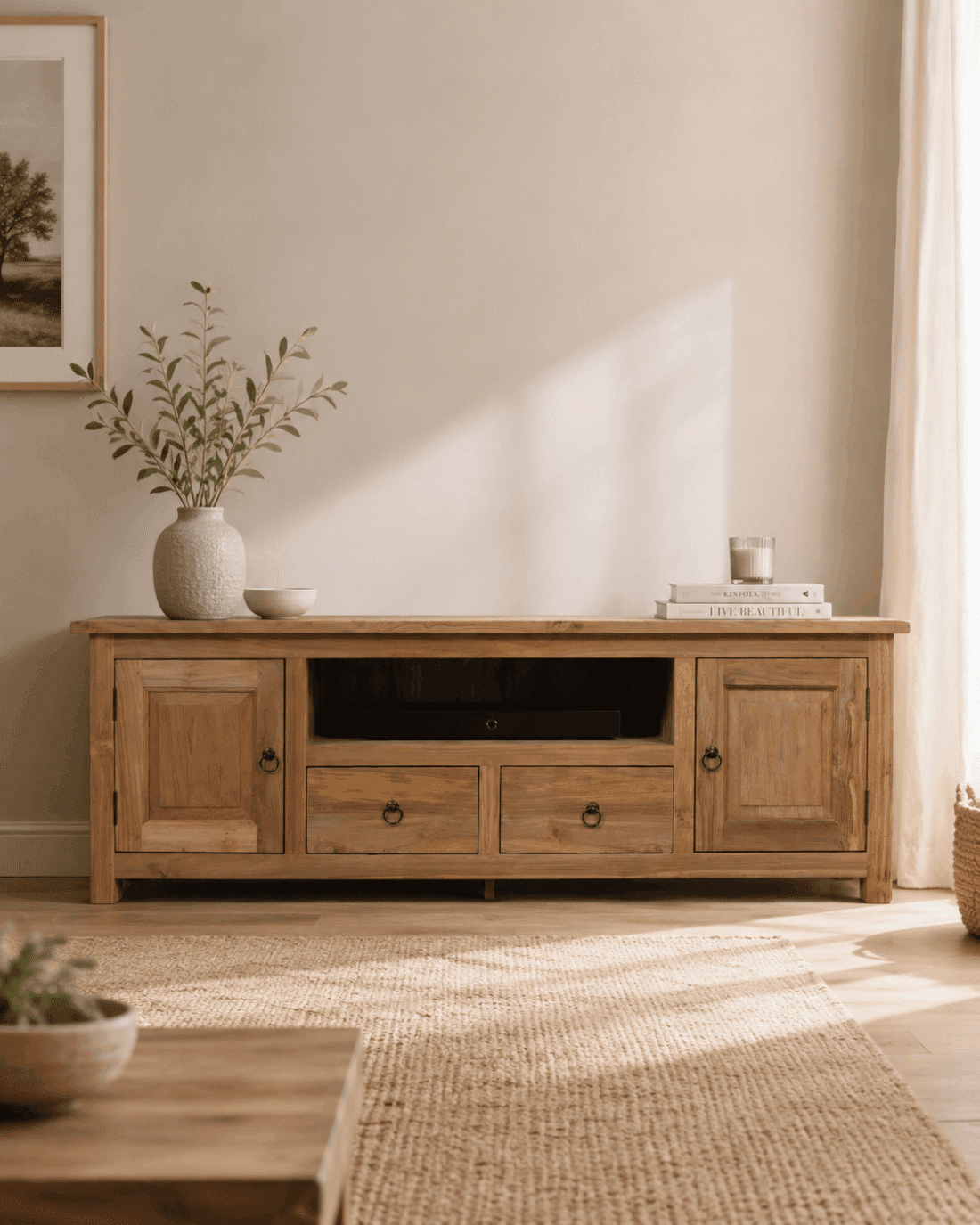 Teak-houten-tv-meubel-160x45x55-cm Teak-houten-tv-meubel-160x45x55-cm