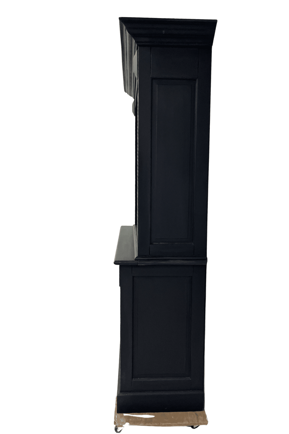 Zwarte vitrinekast buffetkast met glas en schuifdeuren 150x54x220 cm