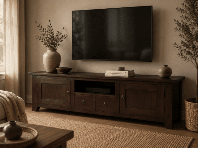 bruin houten tv meubel Tvd 20