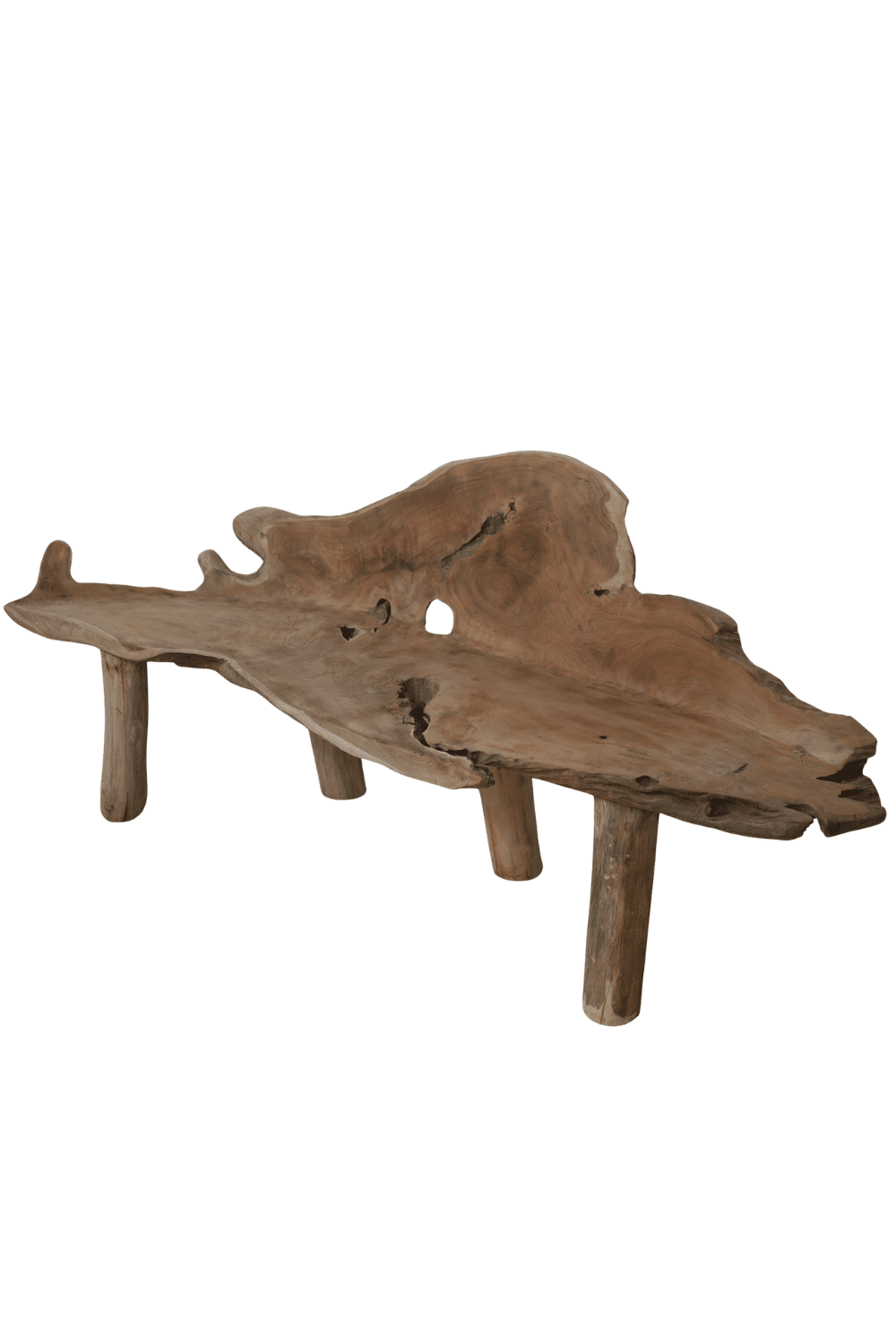 Grote Wortel teak houten tuin bank 210x60x88 cm